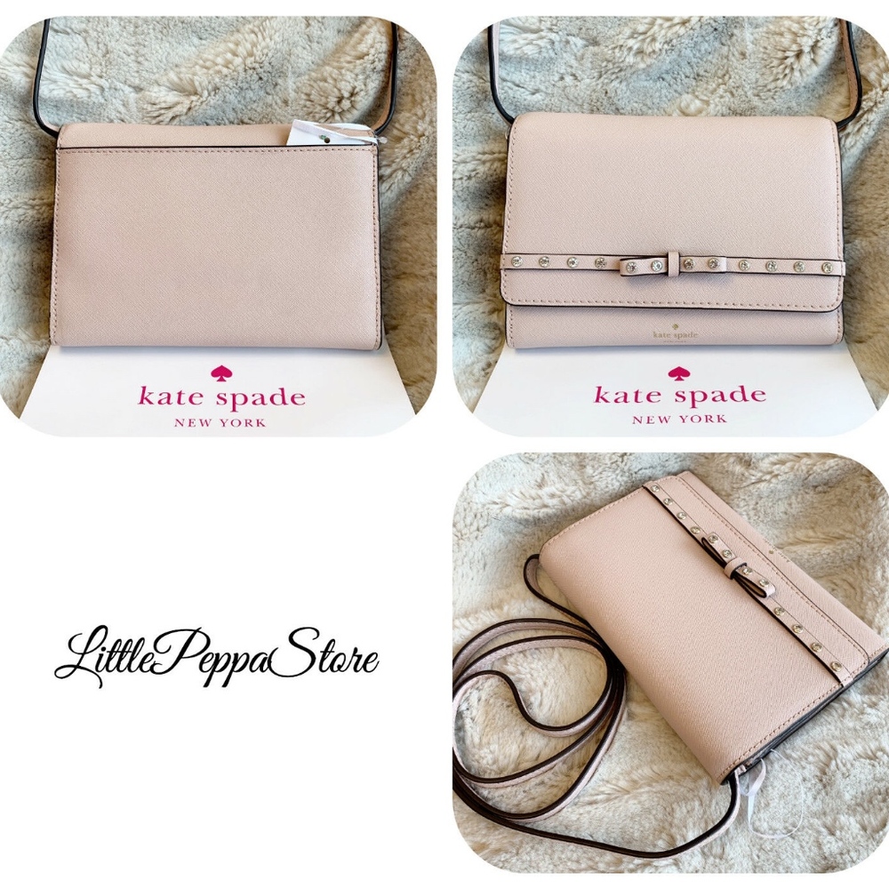 KATE SPADE LAUREL WAY JEWELED WALLET CROSSBODY BAG